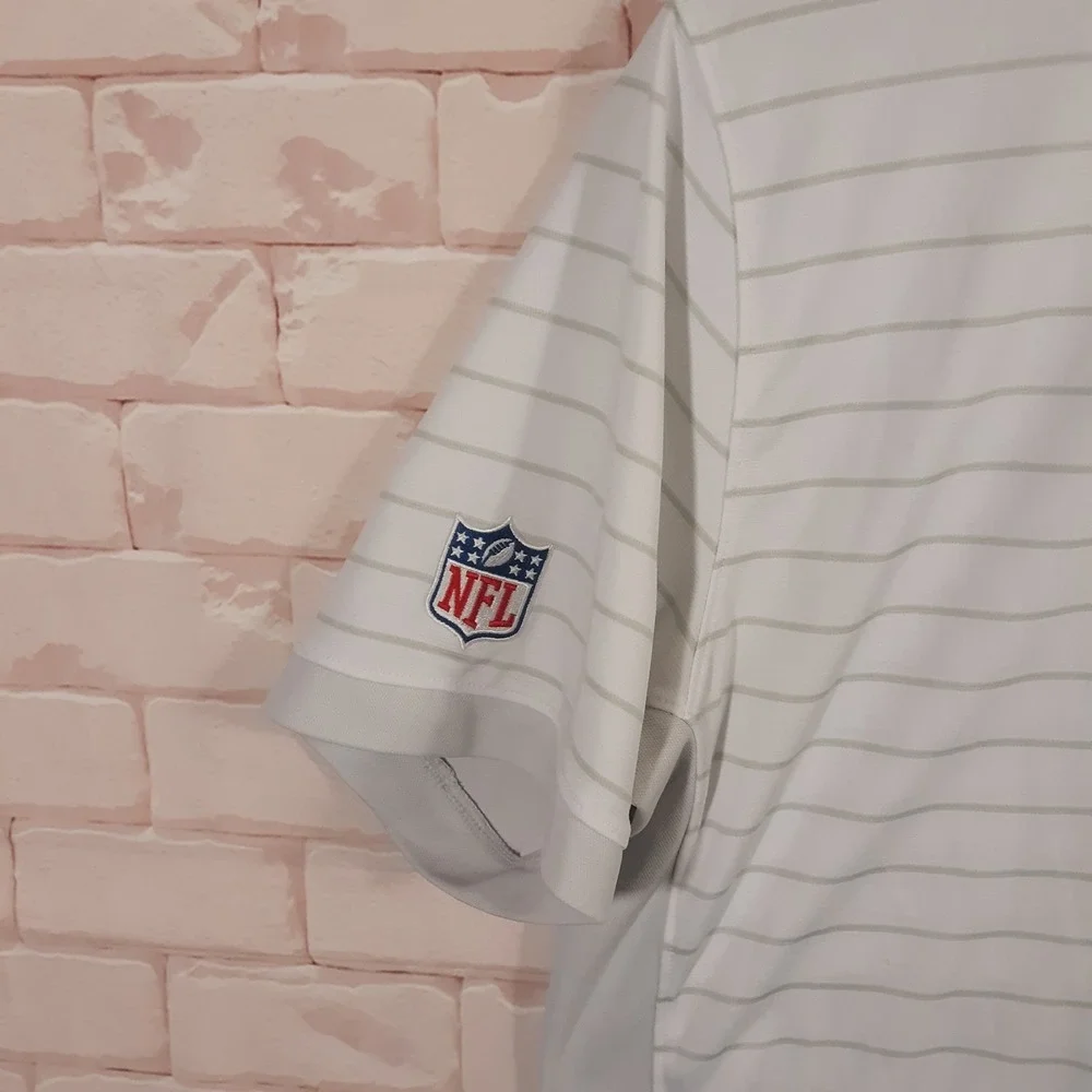 Nike Minnesota Vikings Polo Shirt Mens Size Large Football NFL White Dri-Fit